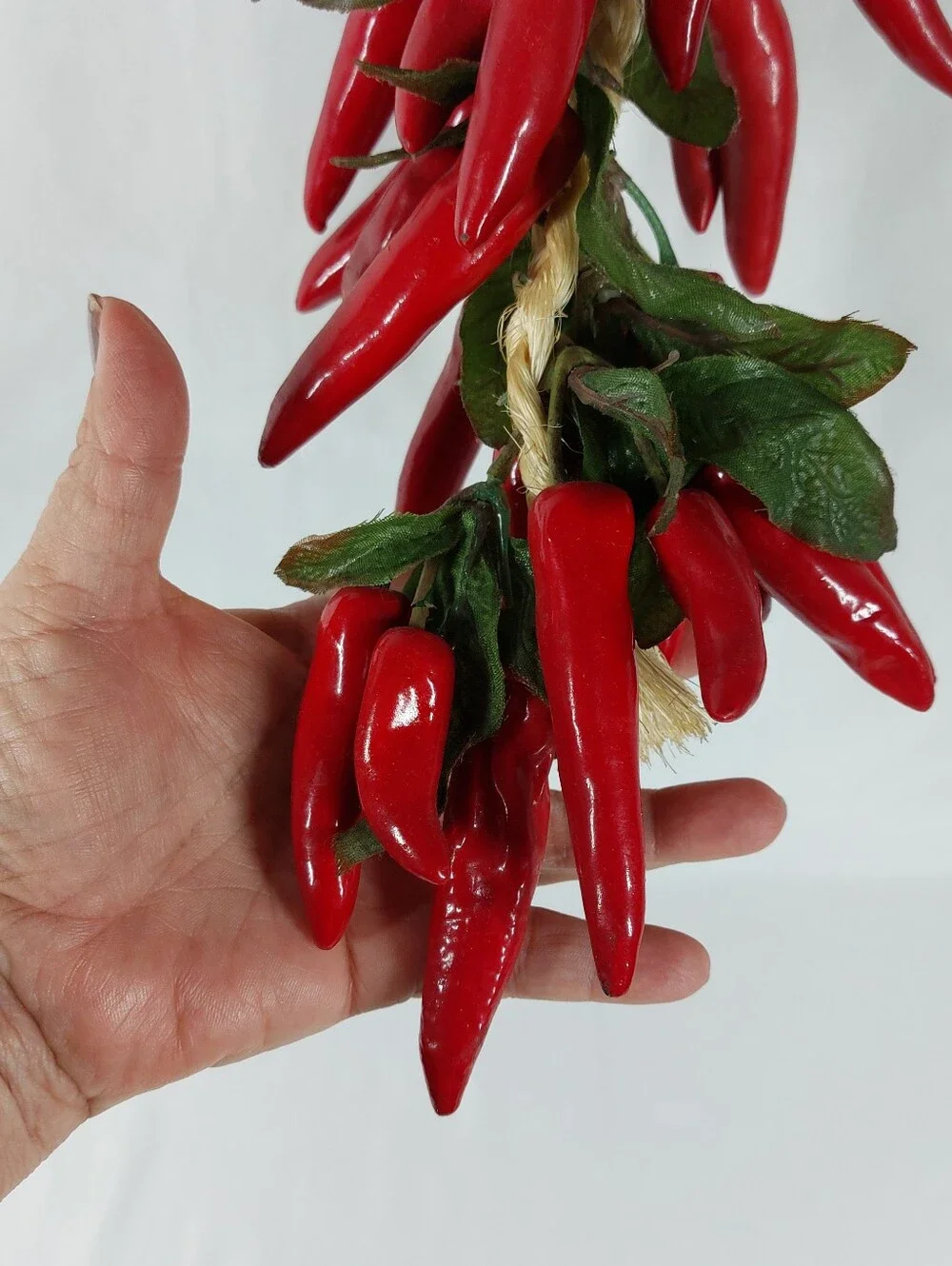 2 Vintage Red Chili Pepper Garlands Ristra Mexico Southwest Hanging Decor
